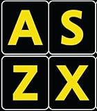 ENGLISH US LARGE LETTERS BLACK-YELLOW KEYBOARD STICKERS EXELLENT FOR LOW VISION CONTRAST COLORS
