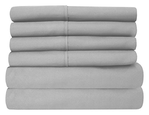 Big Save! Sweet Home Collection 6Piece 1500 Threadcount Deep Pocket Bed Sheet Set - 2 Extra Pillow C...