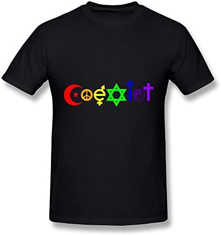 Rainbow Coexist 100% Cotton Short Sleeve T-shrit Graphic Shirs For Man's