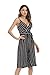 OUMAL Women Cute Striped Romper Backless V Neck Spaghetti Strap Boho Summer Jumpsuit with Belt (Small, Black-Long)