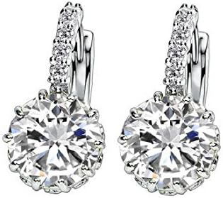 Delightful, Sparkling Earrings, Sterling Silver 925 plated, with Handsome Glossy Zirconia Stones
