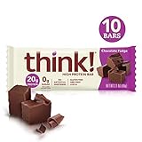 thinkThin High Protein Bars, Chocolate Fudge, 2.1 Ounce (pack of 10)