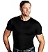 Insta Slim -Made in USA- Compression Crew-Neck Shapewear for Men. Tummy Control Slimming Body-Shaper Undershirt for Back Support, Beer Belly, and Gynecomastia Black