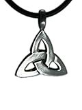 Triquetra III Knot Trinity Celtic Triskelion Triskele Pewter Pendant + Pvc Necklace Lobster Clap Lock