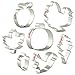 LILIAO Fall Thanksgiving Cookie Cutters Set - 7 Piece - Turkey, Pumpkin, Maple Leaf, Oak Leaf, Squirrel, Acorn Apple Cutter - Stainless Steel