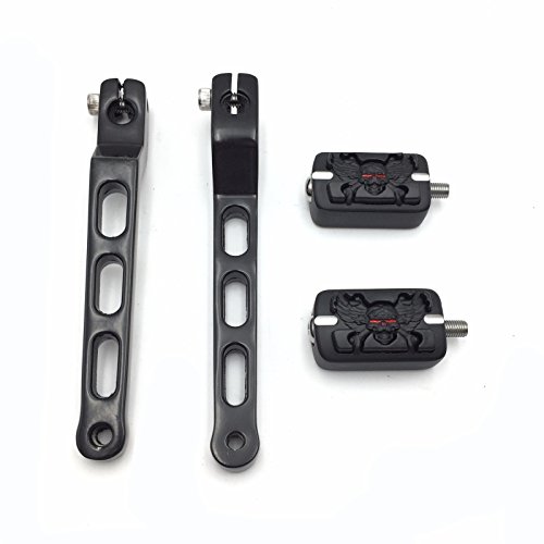 HTT Group Motorcycle Black Aluminum Heel/Toe Shift Levers with Grooved Zombie Shifter Pegs For Harley Davidson Trike 2008 and later