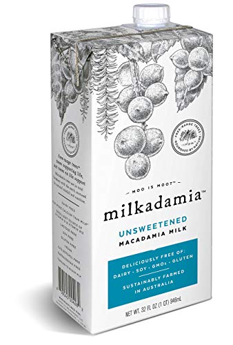 Milkadamia Unsweetened Macadamia Milk (32 oz., 2 Count) - Keto, Dairy Free, Vegan, Sugar Free