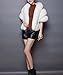 Pinkmerry Faux Fur Wrap Cape Shawl for Women (FBA)