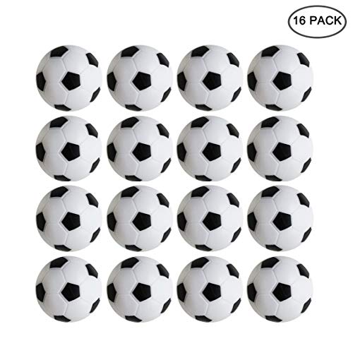 CABAX Foosball Table Replacement Foosballs, 36mm Game Table Size Black and White Tabletop Soccer Balls - 16 Pack
