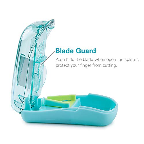 BUG HULL Pill Splitter with Blade Guard, Finger Protect Pill Cutter - Thumbnail 3