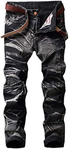 Jeans for Men, Classic Straight Leg Regular Fit Stylish Slim Pants Hardwearing Fashion Straight Premium Denim with Pocket All Waist Sizes