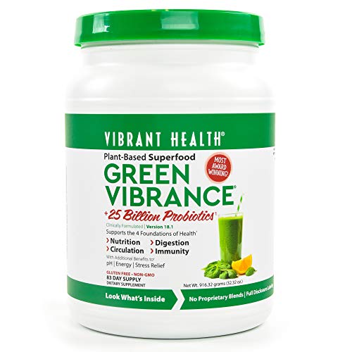 Vibrant Health, Green Vibrance, Plant-Based Superfood Powder, 25 Billion Probiotics Per Scoop, Veget - //medicalbooks.filipinodoctors.org