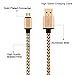 Micro USB Charger cable,Power-7 2-Pack(6ft) Durable Braided Fast Charge and Sync Cord for Samsung Galaxy S7 Edge S6 S4 S3,Note 3 4 5,Moto G4 G5 Plus,LG G3 G4,Windows,ZTE, More (Gold/Red)