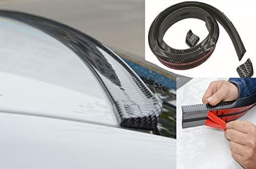 3D Carbon Fiber Car Rear Wing Lip Spoiler Tail Trunk Boot Roof Trim Luxury 59"