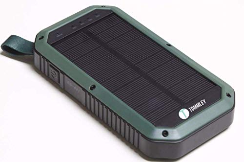Tommley Solar Charger, 8000mAh, 3 Port USB 21 LED Lights Waterproof Portable Power Bank Phone Charger(Green)