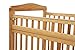 LA Baby Compact Non-folding Wooden Window Crib with Safety Gate, Natural