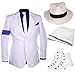 Classic MJ Michael Jackson Smooth Criminal Stripe Suit Blazer Spat Hat Full Set White