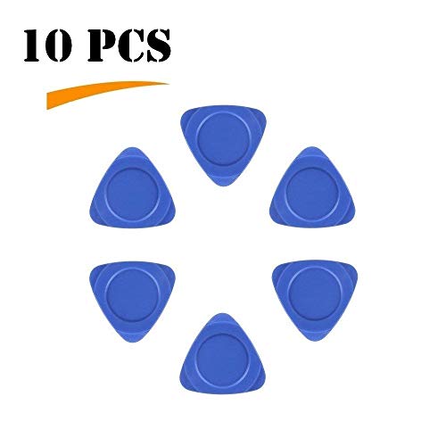 Fixinus 10 Pieces Universal Triangle Plastic Pry Opening Tool for iPhone Mobile Phone Laptop Table LCD Screen Case Disassembly Blue Guitar Picks - Thumbnail 5