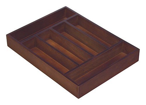 UPC 750632289761, Mountain Woods Walnut Finish 6 Compartment Utensil / Silverware Organizer Tray