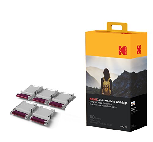 Kodak Mini 2 Photo Printer Cartridge MC All-in-One Paper & Color Ink Cartridge Refill - 50 Pack - COMPATIBLE with Mini Shot Camera, Mini 2 Printer (Not with Orignal Mini)