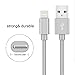iPhone Charger Cable, Quntis 3 Pack 6ft 8 Pin Nylon Braided Cord Lightning Wire Certified to USB Syncing and Charging Cable for iPhone 7 7 Plus 6 6S Plus SE 5S 5 iPad iPod Nano 7 (Gray)