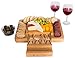 Bamboo Cheese Board with Cutlery Knife Set – Rectangle Wooden Server has Extra Serving Space on Edges for Crackers – Accessories Drawer Holds Small Cutting Knives and Spreader Tools with Wood Handle