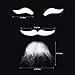 LUOEM 3PCS Self Adhesive Fake Eyebrows Beard Moustache Goatee Kit Facial Hair Cosplay Props Disguise Decoration for Christmas Masquerade Costume Party (White)