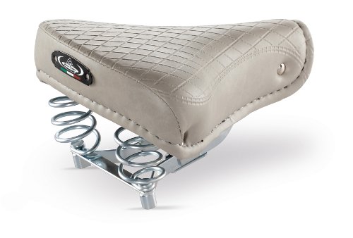 1750 Export Men and Women’s Leather Bicycle Saddle for City Bike, Beach Cruiser, Dutch Bicycle in Vintage Retro Look, Available in Various Colours – Made in Italy, grey