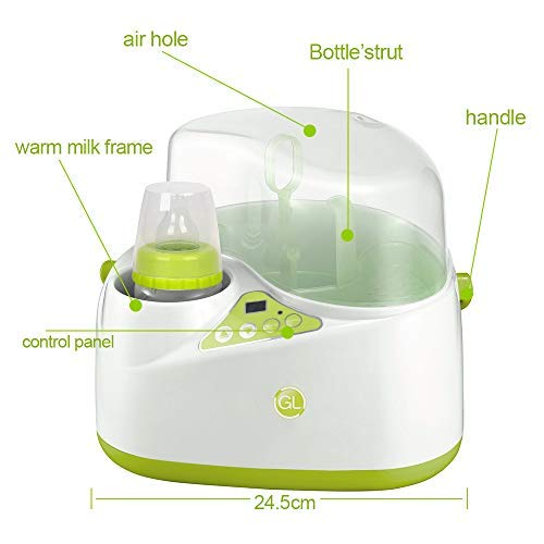 GL 2 in 1 Intelligent Bottle Sterilizer and Constant Temperature Bottle Warmer,Can Warm Milk and Sterilize Bottles Concurrently or Separately,Anti Dry-Heating