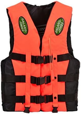 Boating Vest - Dalang Times Boating Ski Vest Adult PFD Fully Enclosed Size Adult Life Jacket Orange L