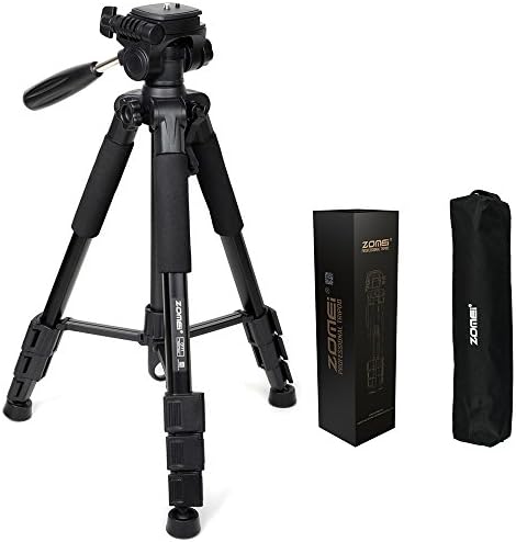 Tripod 55-Inch ZOMEI Lightweight, Professional Camera Tripod, Camcorder Stand with 360° Panorama Ball head, Carry Bag - Ideal for travel and work
