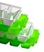 4 Pack Basic Ice Cube Trays - Two Each of Lime Green and Clean White - Easily Stackable