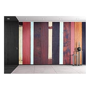 Wood Texture. Background Old Panels - Removable Wall Mural | Self-Adhesive Large Wallpaper - 66x96 inches