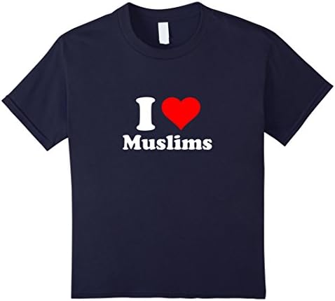 Kids I Love Muslims T-Shirt 6 Navy