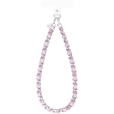 VELVET CAVIAR Leather Chain Phone Charm Wrist Strap - Cute Lanyard Accessory for Women - Fits all Phone Cases (Pink)