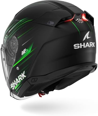 , Jet Motorradhelm SKWAL I3 JET LIGHT-BLUR Black Green White KGW, L