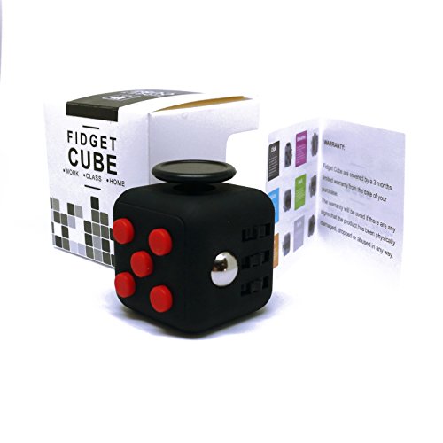 BLACK/RED FIDGET CUBE STRESS RELIEVE, FIDGET TOY FOR ADULTS AND KIDS