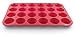 Grazia Silicone Muffin Pan, Red, 24-Cup