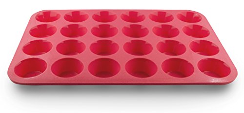 image for Grazia Silicone Muffin Pan, Red, 24-Cup