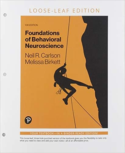  Foundations Of Behavioral Neuroscience Looseleaf Edition 10th Edition 9780134641423 Carlson Neil R Birkett Melissa Books