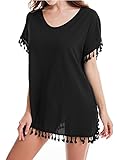 Yincro Women Chiffon Swimsuit Cover up Beach Bikini Stylish Tassel Bathing Suit Cover ups