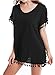 Yincro Women Chiffon Swimsuit Cover up Beach Bikini Stylish Tassel Bathing Suit Cover ups