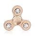 Fidget Spinner Toy, Hand Tri Finger Spinner Metal Stainless Steel Bearing Spinner,for ADD, ADHD, Anxiety,and EDC LED Figit Spinner (Gold)
