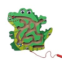 Fenfangxilas Maze Puzzle Toy, Mini Fish Duck Animal Shape Magnetic Roll-on Labyrinth Toys for Children Kids Crocodile