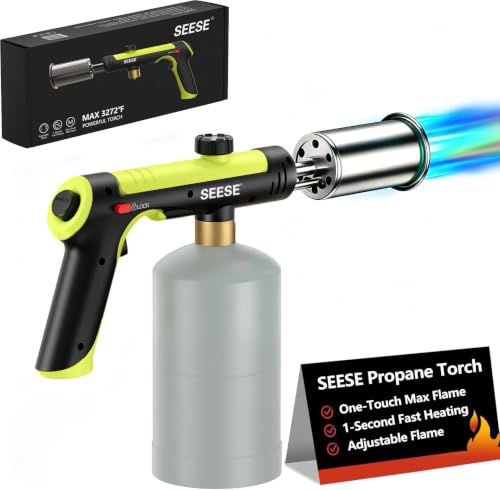 Hochleistungs-Propan-Fackel mit One-Touch-Zündung, Max Flame Blow Torch für BBQ, Grillen, Sous Vide, Kohlebeleuchtung, Flammenwerfer für Kochen & Outd