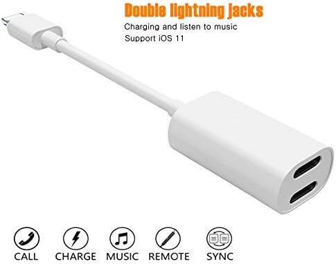 YLANK 2-in-1 double lightning adapter for iPhone 7 / iPhone 7 plus charging and listen to music at the same time with iPhone