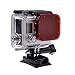 TANSUO Snorkel Red Filter for GoPro Hero3, SJ4000 Action Cameras (For 8 screws on front of housing)