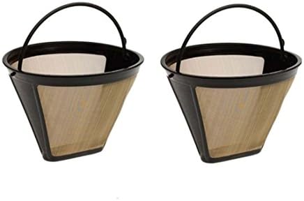 Afus 2 Pack Coffee Filter Cone Reusable 4 Cone Shape Permanent Coffee Filter for Cuisinart Machines and Brewers