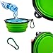 Collapsible Dog Bowl, 2 Pack Small Portable Dog Travel Bowl for Hiking Camping, Foldable Expandable Cup Dish Set for Pet Cat Service Dogs, Dog Water Bowl 2 Clips (Blue+Green)