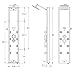 AKDY 52 In. 8-Jet Multi-function Tempered Glass Shower Panel System With Adjustable Rainfall Shower Head tub spout 4-Spary handheld showerhead & Temperature Display (Gray Stripe Pattern)